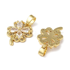 Клевер латунные микро проложить кубического циркония подвески KK-M325-13B-G