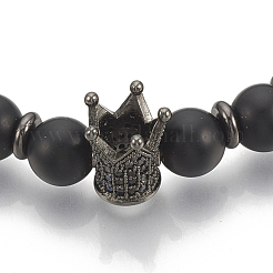 Bracelets extensibles en pierre de lave synthétique&nbsp;ZIRC-T006-23B-02