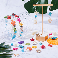 4 нити 4 стилей синтетические бирюзовые окрашенные нити&nbsp;TURQ-SC0001-12