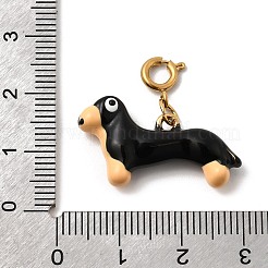 Декоративный кулон в виде таксы из нержавеющей стали 304 с эмалированным покрытием.&nbsp;LS-STAS-H252-02G