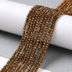 Стеклянные бусины с гальваническим покрытием &nbsp;GLAA-H021-01A-FP01