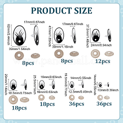 136 пакетик овальных пластиковых защитных глаз для поделок&nbsp;FIND-PH0028-80