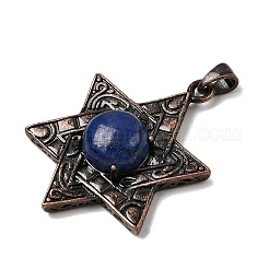 Подвески из окрашенного натурального лазурита в виде звезды Давида&nbsp;G-A297-06R-20