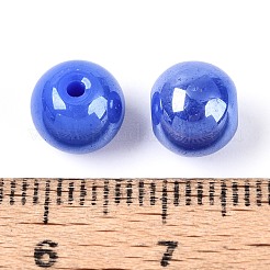 Fili di perline di vetro rotonde galvanizzate&nbsp;EGLA-T029-07D