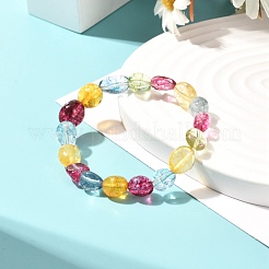 Bracelet extensible de perles de forme libre de quartz naturel pour enfant&nbsp;BJEW-JB07064-02