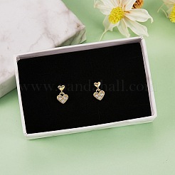 Прозрачные серьги-гвоздики с кубическим цирконием в форме сердца&nbsp;EJEW-SZ0001-79