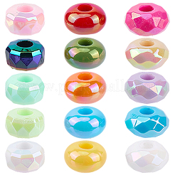 120 stücke 3 arten uv überzug regenbogen schillernden acryl europäischen perlen&nbsp;MACR-SC0002-54