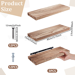Rechteckiges wandmontiertes Lagerregal aus Holz&nbsp;AJEW-WH0794-23