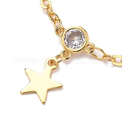 Bracelets de cheville avec breloque d'étoile en laiton&nbsp;AJEW-AN00352