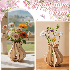 Vase puzzle en bois à faire soi-même&nbsp;AJEW-CN0008-16B