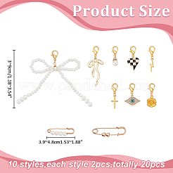 20 Stück 10 Stil Legierung Schuhe Charms & Broschen&nbsp;HJEW-ME00076