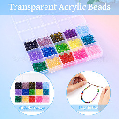 900pcs 15 Farben transparente Acrylperlen&nbsp;TACR-TA0001-46