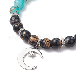 Круглый стеклянный бисер браслеты простирания&nbsp;BJEW-JB12647