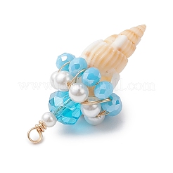 Подвески из ракушек и стекла&nbsp;PALLOY-TA00359-04