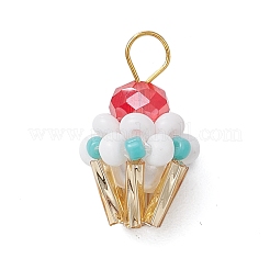 Подвески-кексы из стеклянных бусин&nbsp;PALLOY-MZ00581