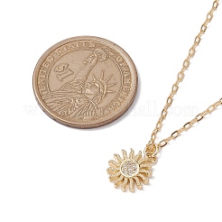 Colliers à pendentif en zircone cubique transparent micro pavé en laiton&nbsp;NJEW-JN04930