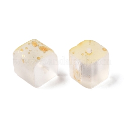 Perlas de vidrio esmerilado con polvo de brillo dorado&nbsp;X1-DGLA-NH001-8mm-01A