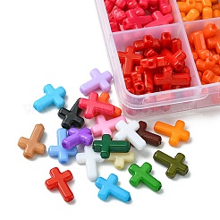 360шт 18 цвета непрозрачные акриловые бусины&nbsp;SACR-FS0001-23