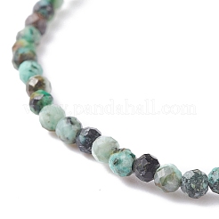 Bracciale elasticizzato con perline di turchese africano naturale (diaspro) da 3 mm per donna&nbsp;BJEW-JB07284-05