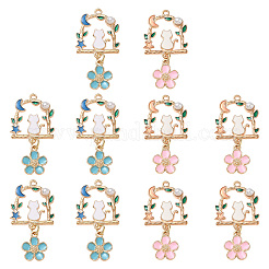 Pendentifs en alliage émail et perles acryliques&nbsp;PALLOY-YW00228-01