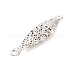 Подвески-рыбки с микропаве из латуни и прозрачными кубическими циркониями&nbsp;KK-H527-37P