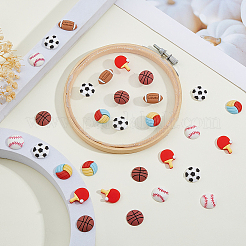 72 Stück 6 Stile Sport undurchsichtige Harz-Cabochons&nbsp;CRES-HS0001-01