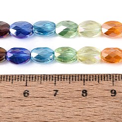 Galvanisieren transparente Glasperlen Stränge&nbsp;EGLA-Q135-6x8MM-03A
