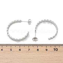 Серьги-гвоздики из нержавеющей стали 304 в форме буквы С&nbsp;EJEW-V004-05P