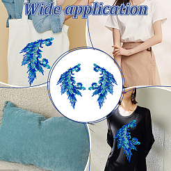 2 шт. 2 стиля узор хвост феникса полиэстер кружево компьютерная вышивка орнамент аксессуары&nbsp;DIY-NB0014-55B