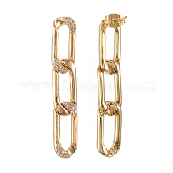 Серьги-гвоздики с цирконом из латуни&nbsp;EJEW-I251-05G