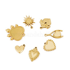 7 Stück 7 Stile 304 Edelstahl Anhänger Cabochon Einstellungen&nbsp;STAS-TA0005-74