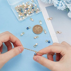 48 шт. двухцветные перламутровые двухсторонние полированные подвески&nbsp;PALLOY-AR00005