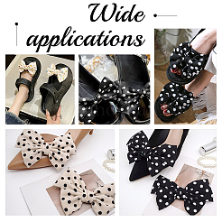 4 Stück 2 Farben Polka Dot Muster Polyester Bowknot Schuhdekorationen&nbsp;AJEW-HY0001-39