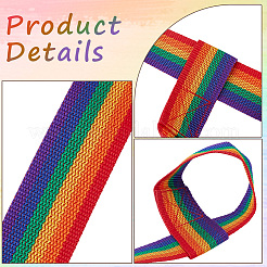 2 sangle à rayures pour tapis de yoga en polyester&nbsp;AJEW-CY0002-80