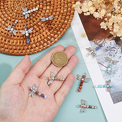 30 шт. подвески в виде стрекозы в двух стилях из натурального содалита&nbsp;PALLOY-FH00164