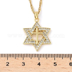 Ожерелья с подвесками из нержавеющей стали 304 с микропаве из прозрачных кубических цирконий для женщин&nbsp;LS-NJEW-U047-01B-G