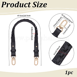 Ручки для сумок из черной микрофибры и искусственной кожи&nbsp;WH0816-033LG