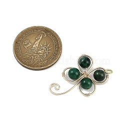 Подвески из натурального изумруда в виде клевера&nbsp;PALLOY-JF02945-01