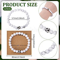 12 шт. синтетические белые бирюзовые круглые бусины&nbsp;BJEW-UN0001-89