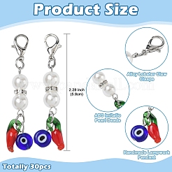 30 шт. подвесные украшения ручной работы в технике лэмпворк&nbsp;HJEW-YW00292