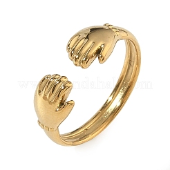Anelli aperti con polsino in acciaio inossidabile 304 per donna&nbsp;RJEW-L341-05B-G
