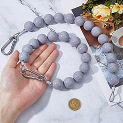 Застежки для ключей из ПВХ с бусинами из нержавеющей стали 304&nbsp;FIND-WH0199-331