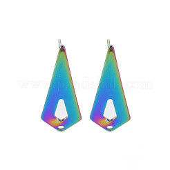 Orecchini a bottone in acciaio inossidabile 304 color arcobaleno&nbsp;STAS-N098-016