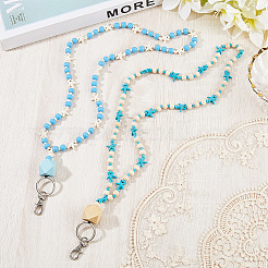 2 шт. 2-цветные цепочки из бусин из дерева&nbsp;HJEW-SC00163