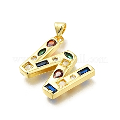 Латунные микропаве прозрачные подвески с фианитом&nbsp;KK-G521-01G-W-01