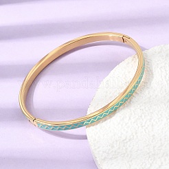 Bracelets manchettes articulés en acier inoxydable 304 émaillé pour femmes&nbsp;SA-CBAC920-15G-01F