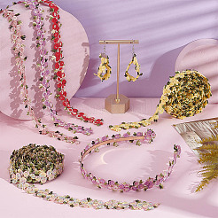 15 ярд двухцветного полиэстерового кружева с цветочной отделкой&nbsp;OCOR-PH0002-80