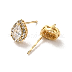 Серьги-капли из прозрачного кубического циркония EJEW-K093-18G