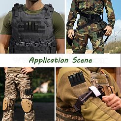 Pochette tactique en nylon avec fermeture auto-agrippante pour cartouche de fusil de chasse (4 coup).&nbsp;FIND-WH0367-296A