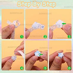 4 Satz leuchtendes Origami-Papier mit Glückssternen&nbsp;DIY-SC0027-36B
